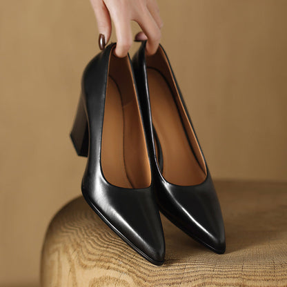 Nora Genuine Leather Heels