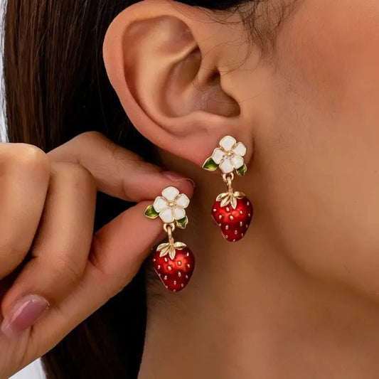 Rosalie Strawberry Drop Earrings