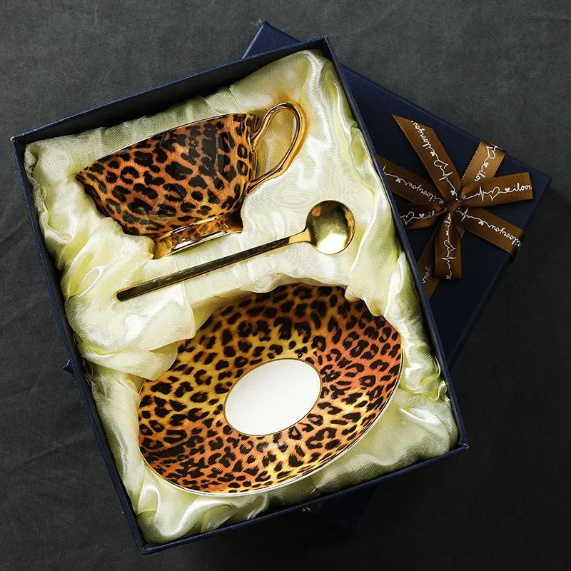 Luxury Leopard Tea Cup Set