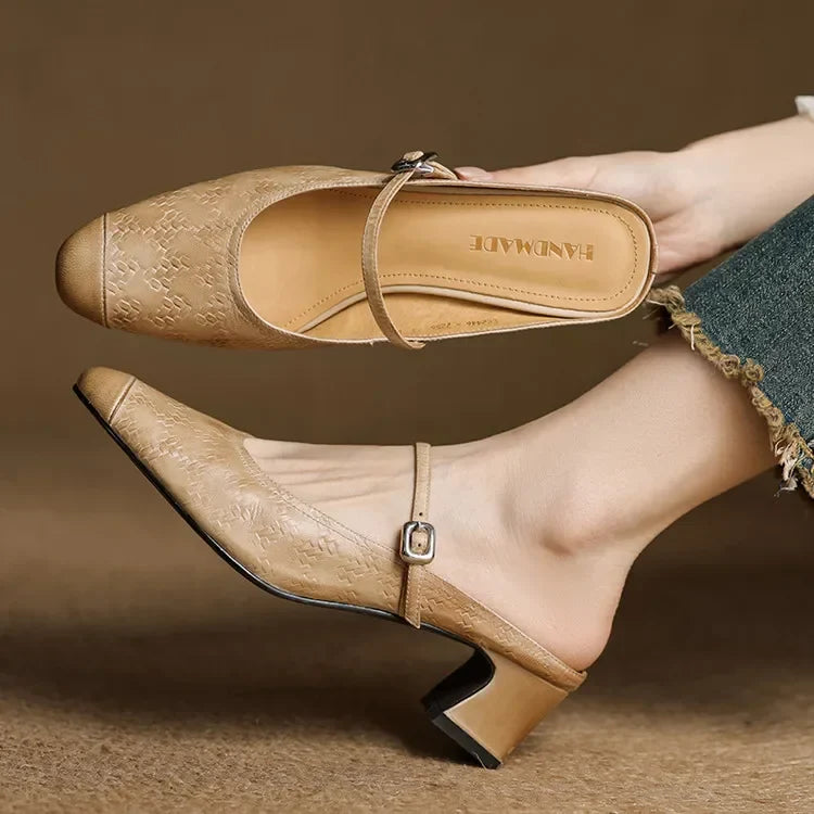 Becky Genuine Leather Mules