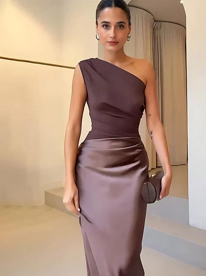 Stella & Grace™ | Maxi Dress with a Guilt in Satin