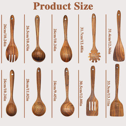 Natural Wood Cooking Utensil Set