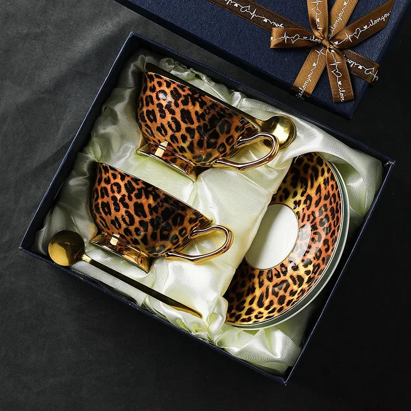 Luxury Leopard Tea Cup Set