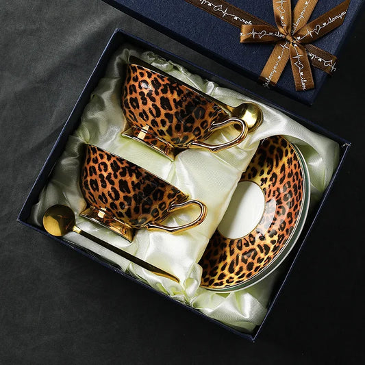 Luxury Leopard Tea Cup Set