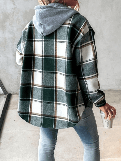 Harlow | Cozy Plaid Hooded Shacket
