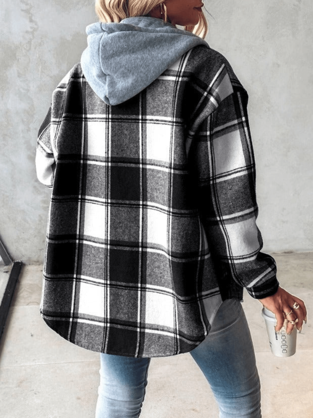 Harlow | Cozy Plaid Hooded Shacket