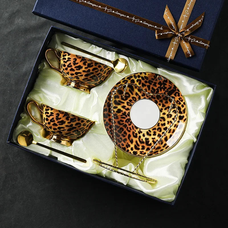 Luxury Leopard Tea Cup Set