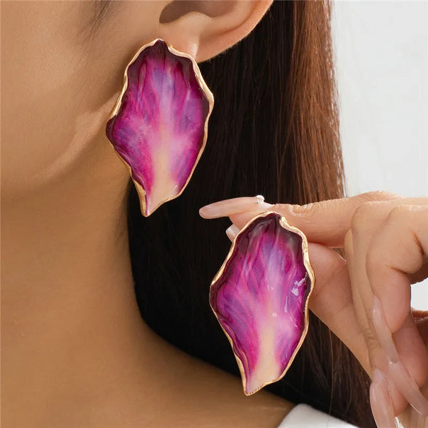Petal Drop Statement Earrings