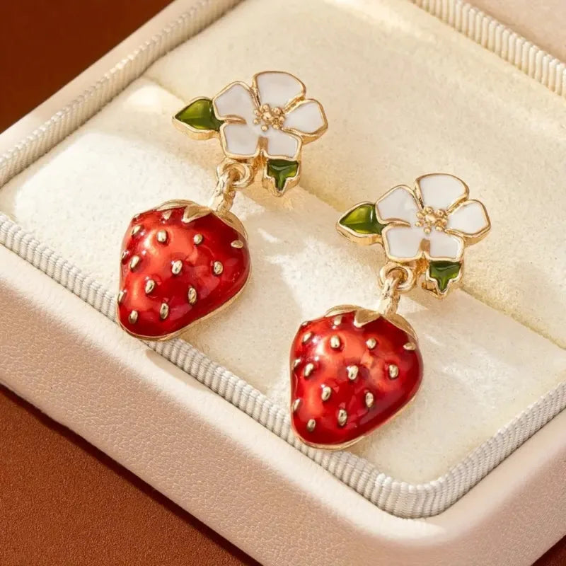 Rosalie Strawberry Drop Earrings