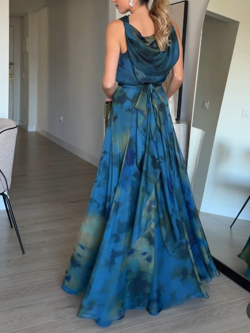 Vivian Tie-Dye Chiffon Tank Top & Skirt Set