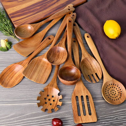 Natural Wood Cooking Utensil Set