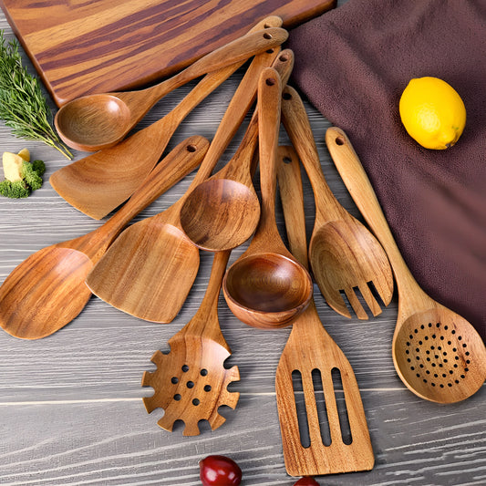 Natural Wood Cooking Utensil Set