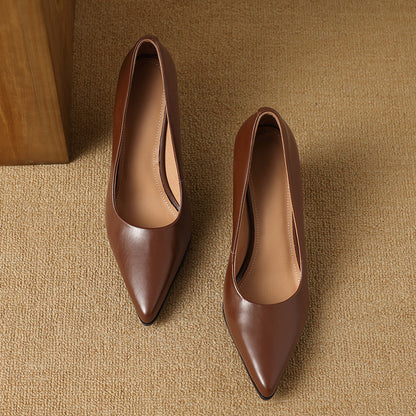 Nora Genuine Leather Heels