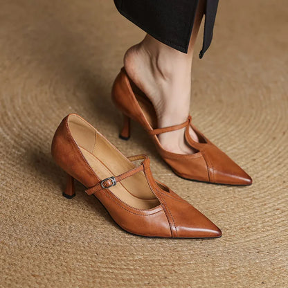 Elle Genuine Leather Heels