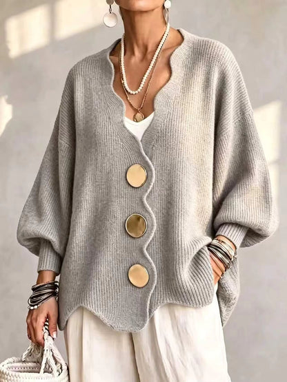 Carla | Loose Button Knit Cardigan