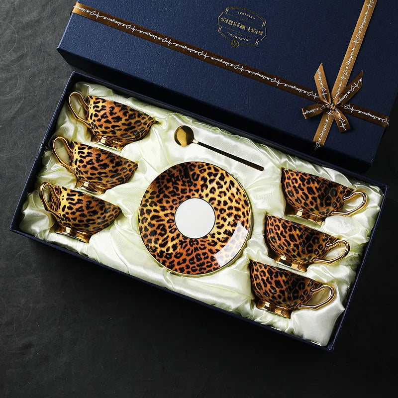 Luxury Leopard Tea Cup Set