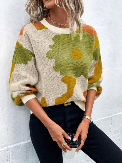 Camila | Artful Floral Knit Sweater