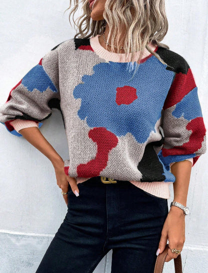Camila | Artful Floral Knit Sweater