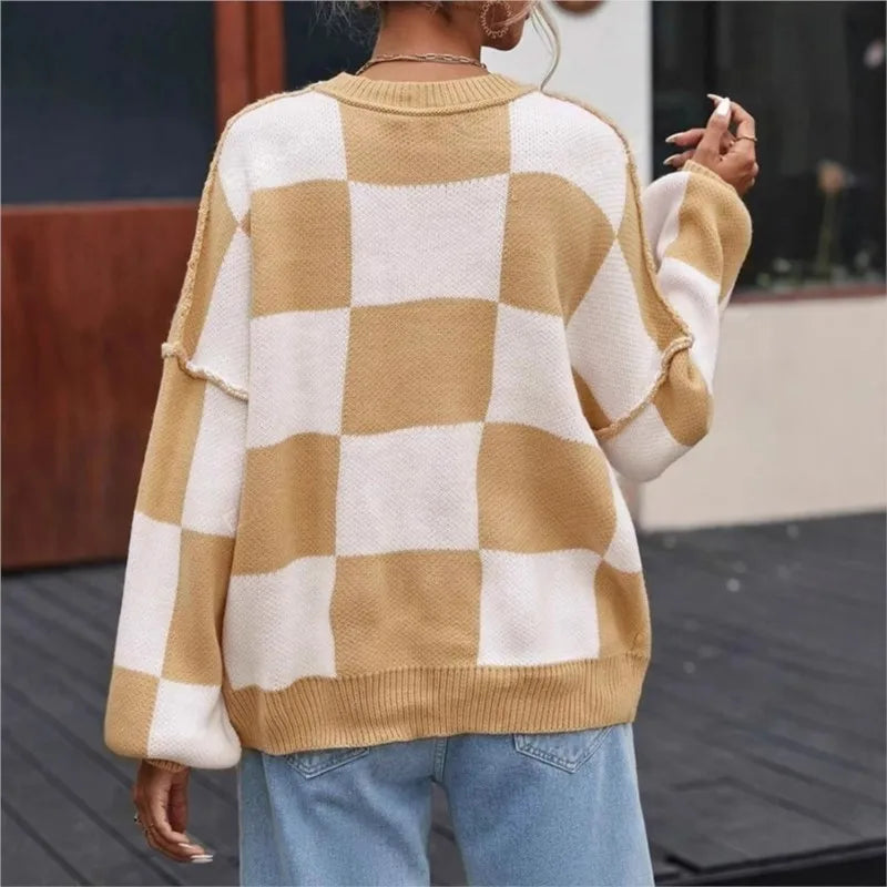 Wynne | Checkerboard Oversized Sweater