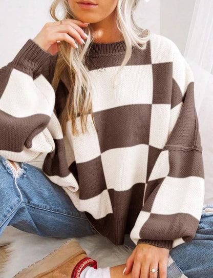 Wynne | Checkerboard Oversized Sweater