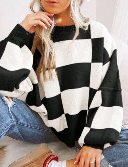 Wynne | Checkerboard Oversized Sweater