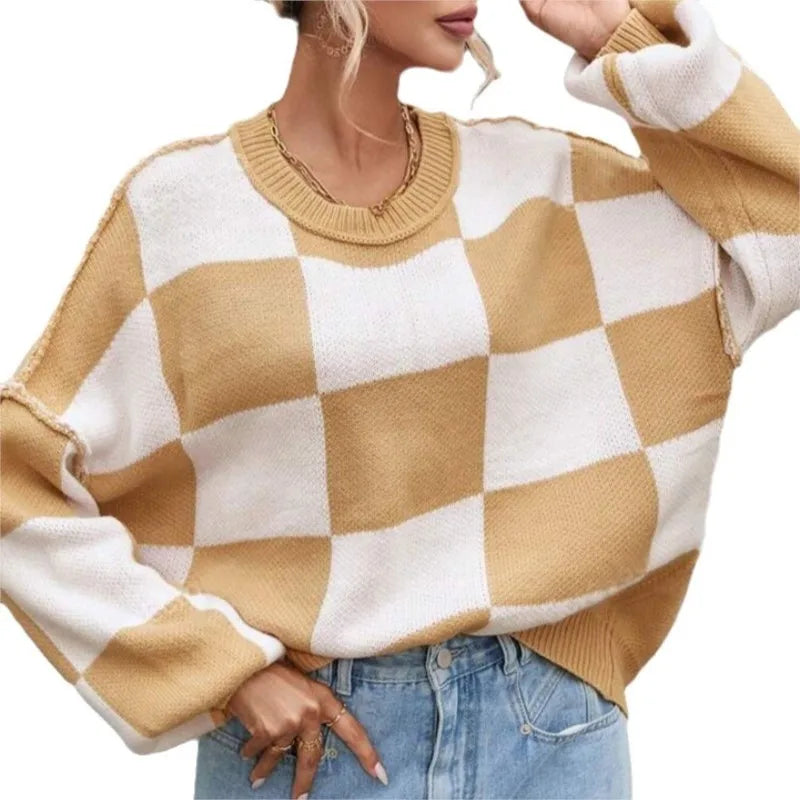 Wynne | Checkerboard Oversized Sweater