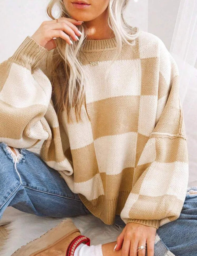 Wynne | Checkerboard Oversized Sweater