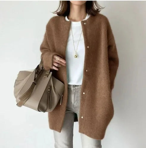 Women's Loose Fit Knitted Cardigan Jacket