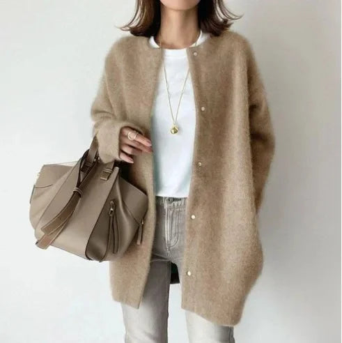 Women's Loose Fit Knitted Cardigan Jacket