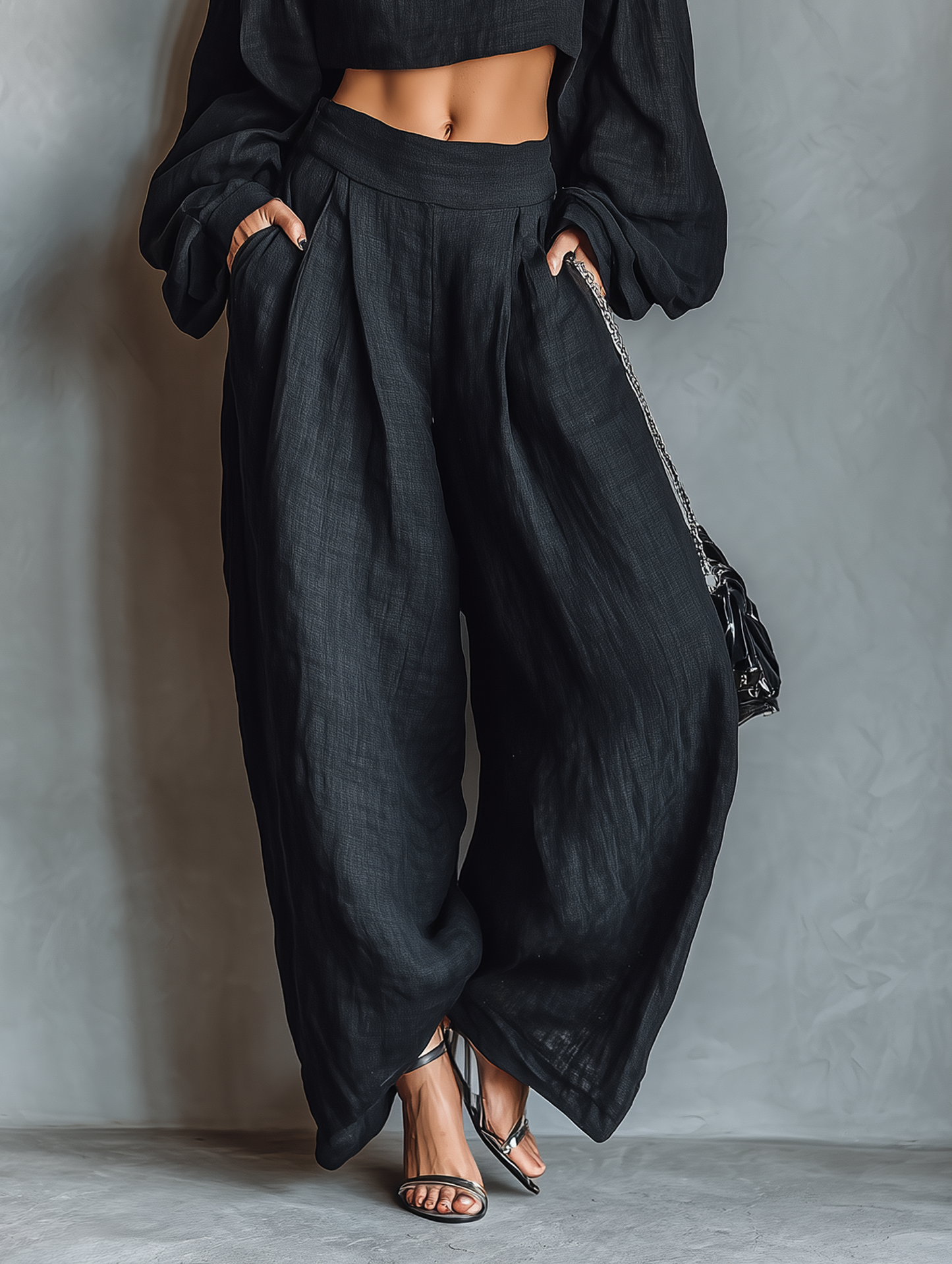 Faith Off-the-Shoulder Top and Wide-Leg Pants Set