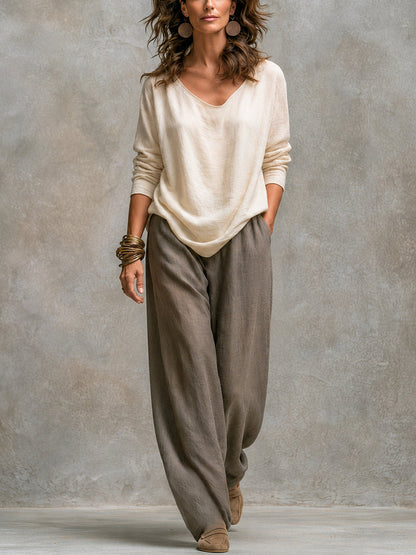 Constance | Relaxed Three-Piece Layered Set with Palazzo Pants