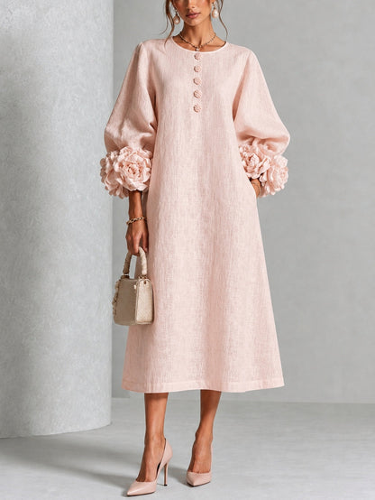 LILIANA | ELEGANT FLORAL MIDI DRESS