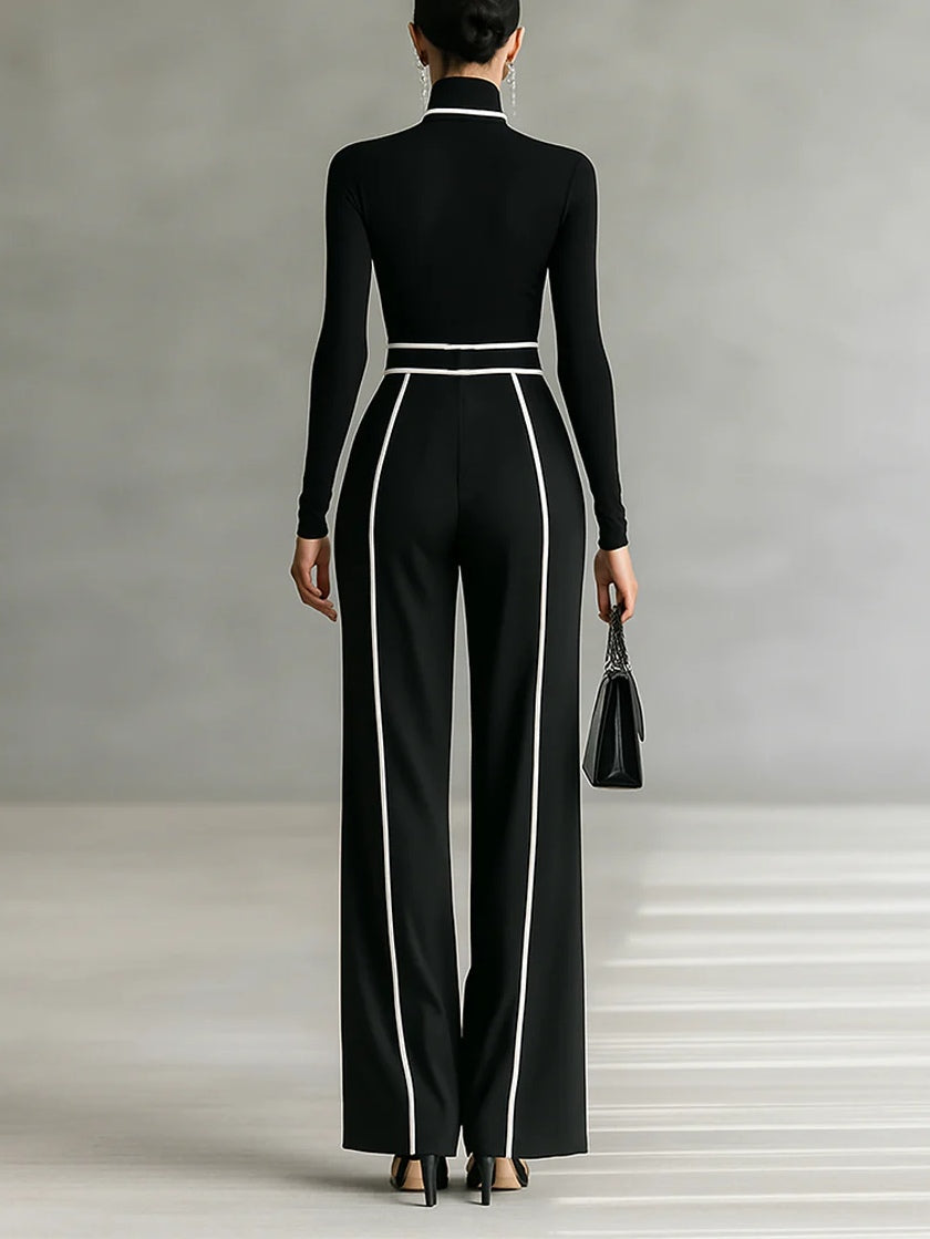 Kinley High-neck Top and Wide-leg Pants Set