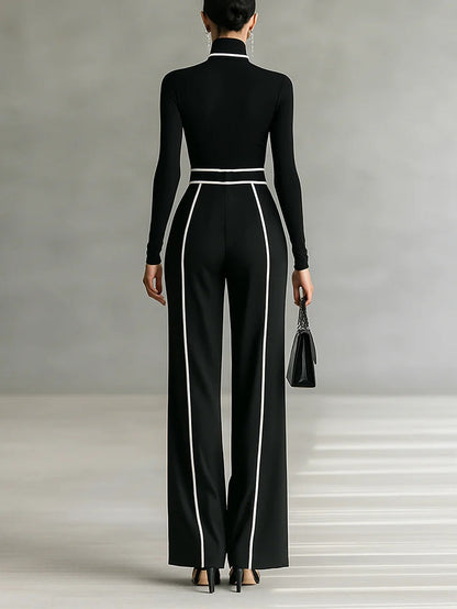 Kinley High-neck Top and Wide-leg Pants Set