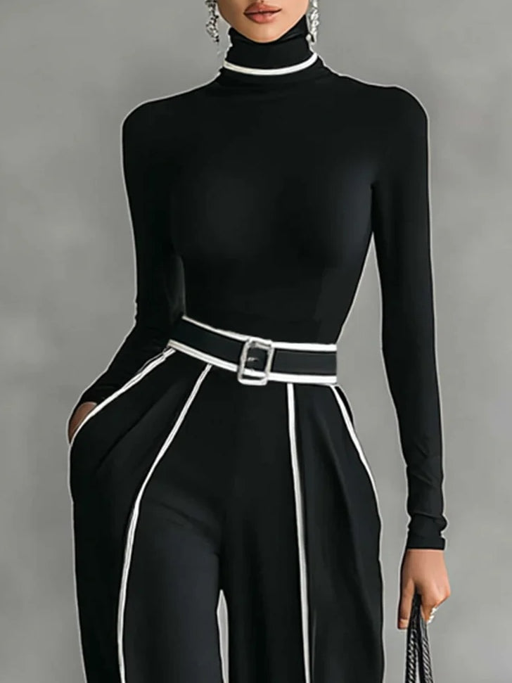 Kinley High-neck Top and Wide-leg Pants Set