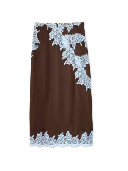 Avalon Lace Panel Top and Skirt Suit Set