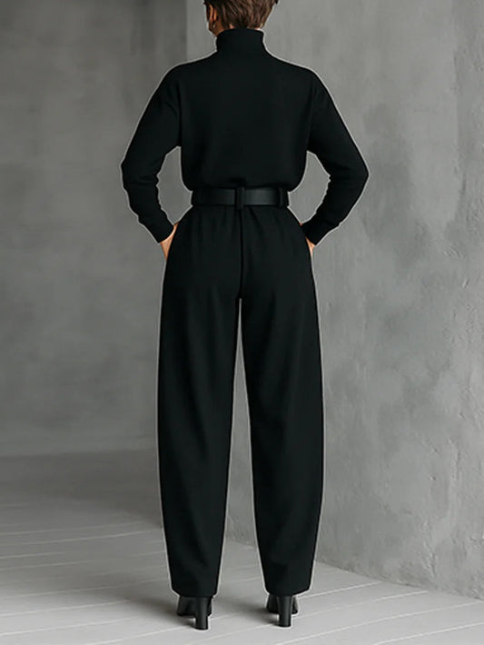 Maya | Cotton-Blend Turtleneck Two-Piece Set