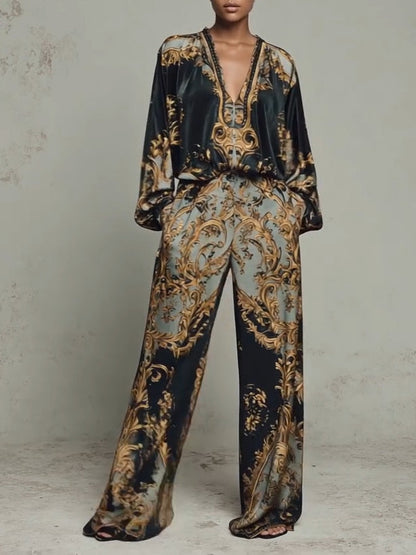 Jasmine Baroque Floral Print Suit