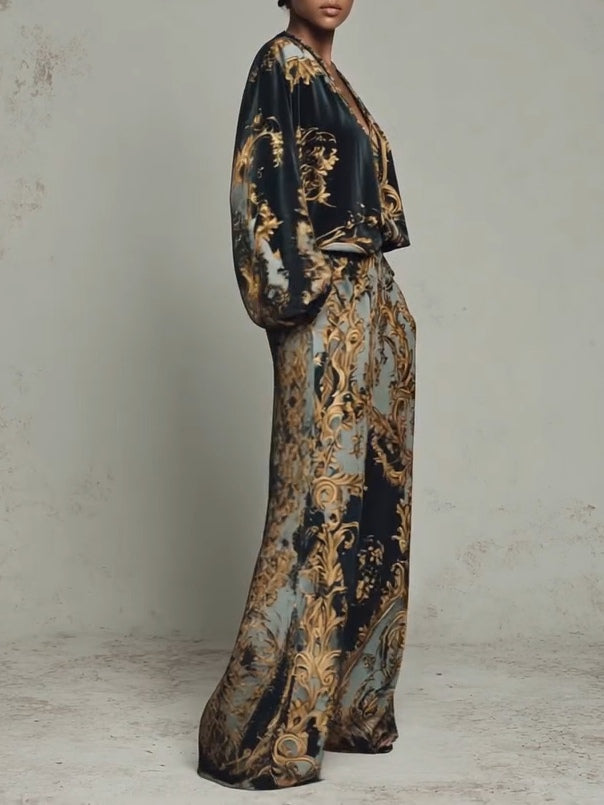 Jasmine Baroque Floral Print Suit