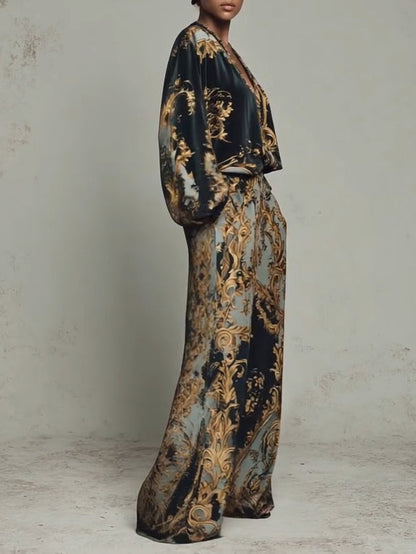 Jasmine Baroque Floral Print Suit