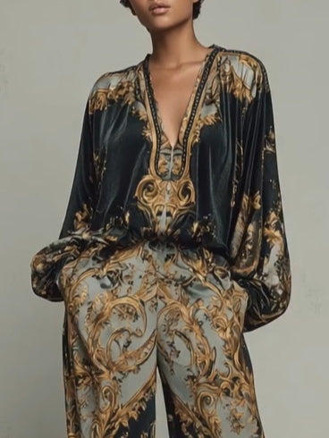 Jasmine Baroque Floral Print Suit