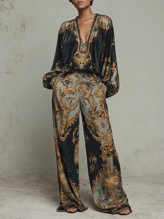Jasmine Baroque Floral Print Suit