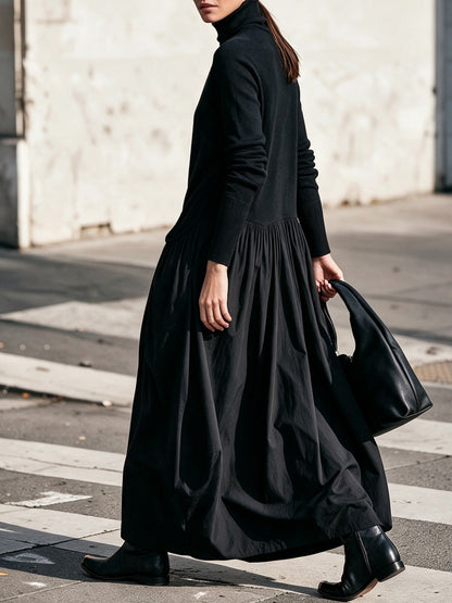 Odette | Oversized Mock Neck Maxi Dress