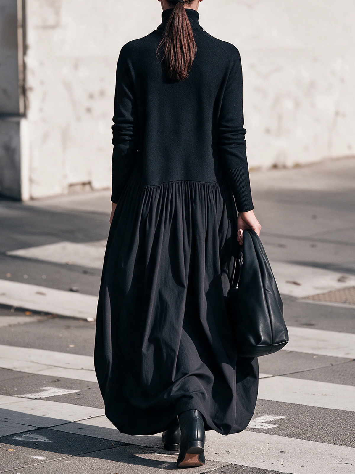 Odette | Oversized Mock Neck Maxi Dress