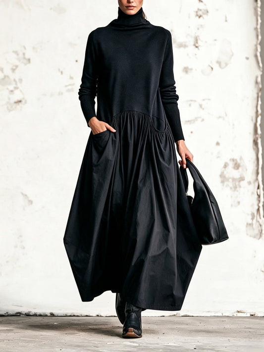 Odette | Oversized Mock Neck Maxi Dress