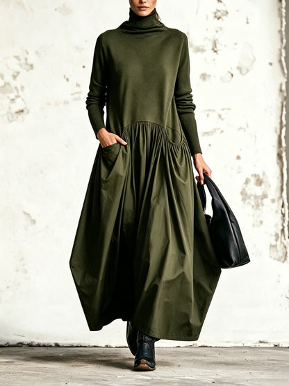 Odette | Oversized Mock Neck Maxi Dress