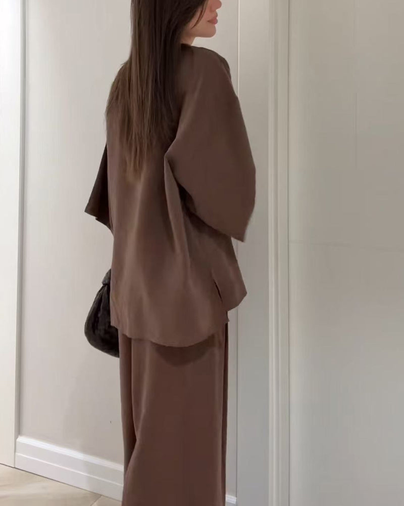 Jenifer V-Neck Top & Pants Set