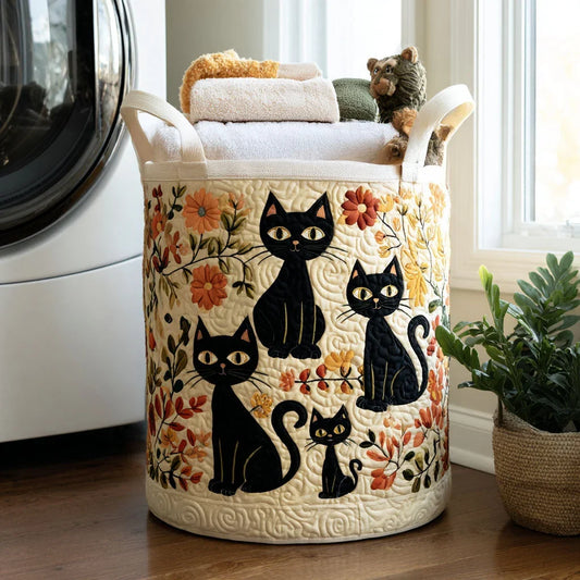 Autumn Blossom Cats Laundry Basket - 2
