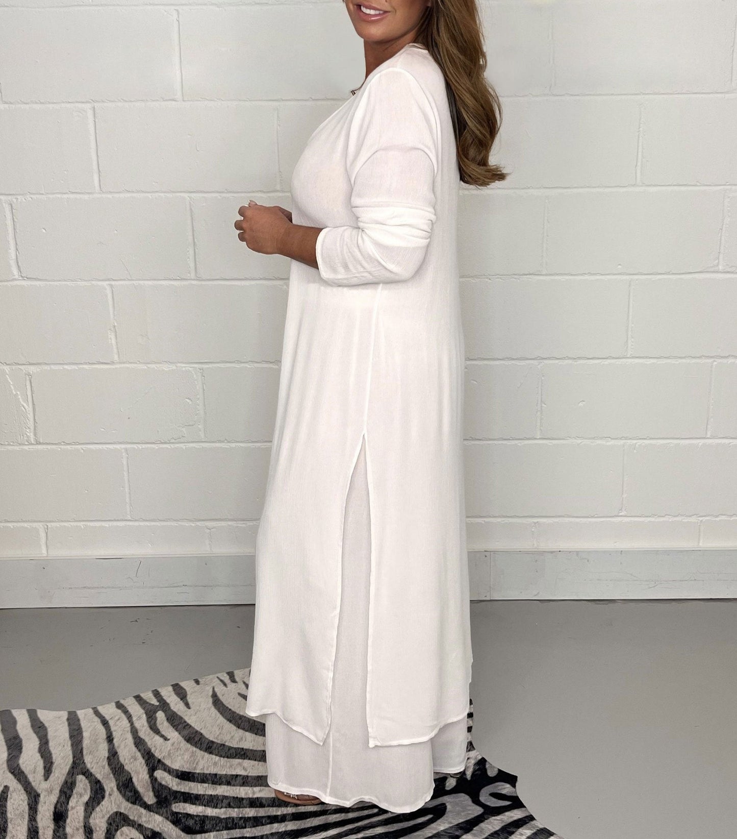 Lany Casual Long Top and Matching Pants Set
