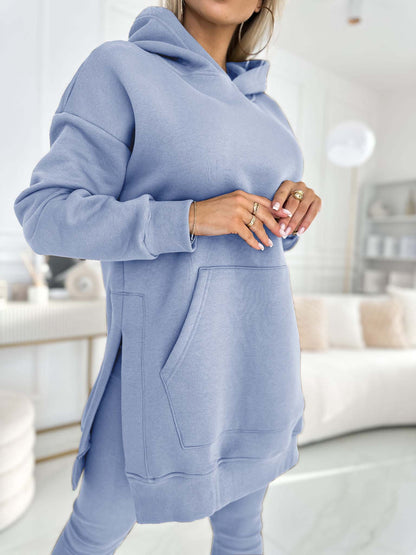 Francine Solid Color Hoodie and Lined Leggings Set